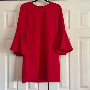 MudPie Red Cocktail Dress Bell Sleeves